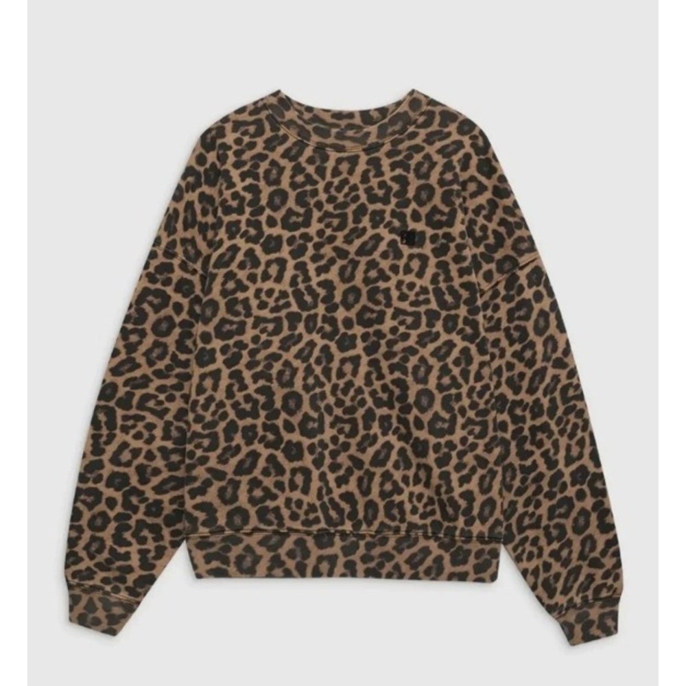 Anine Bing Miles Leopard Sweatshirt Medium